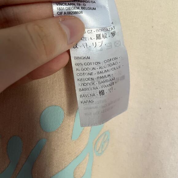 Levi's cream cropped crewneck sweater women's size XL casual warm top fleece - Picture 5 of 7